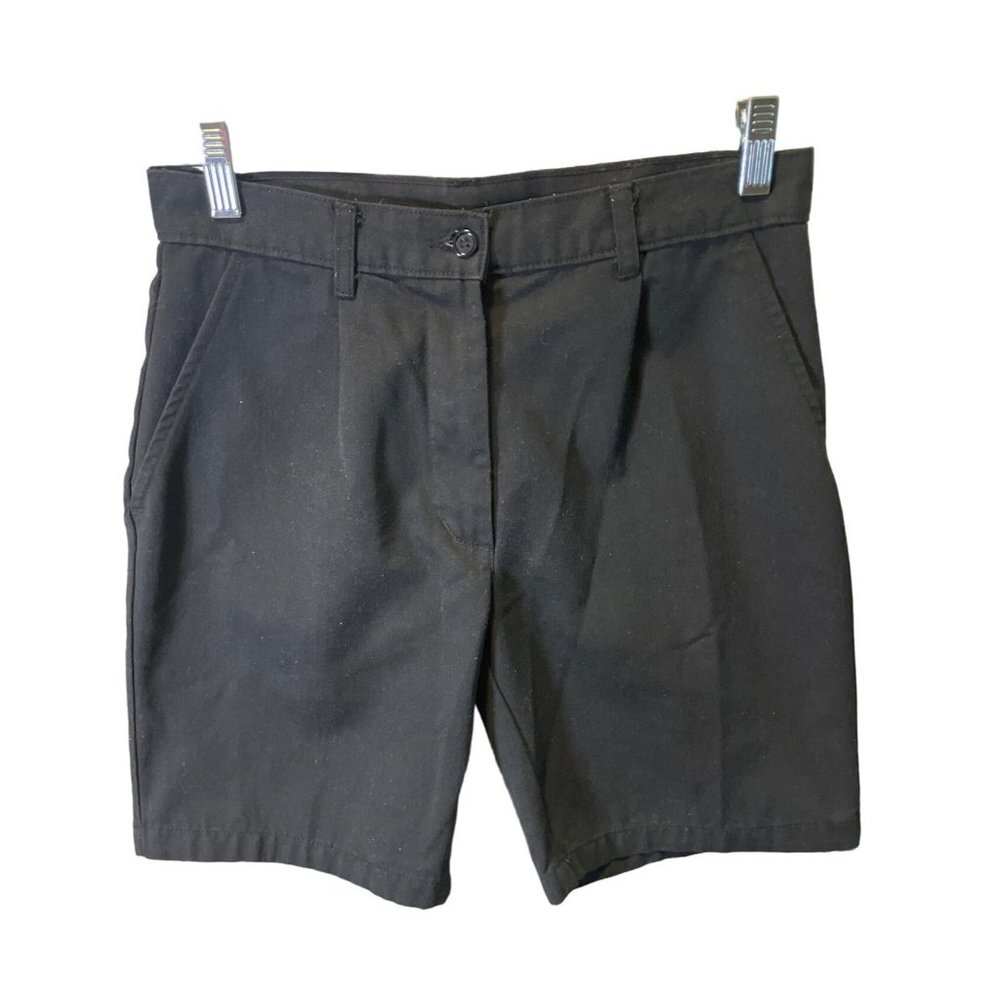 Superior Black Uniform Chino Long Pleated Shorts